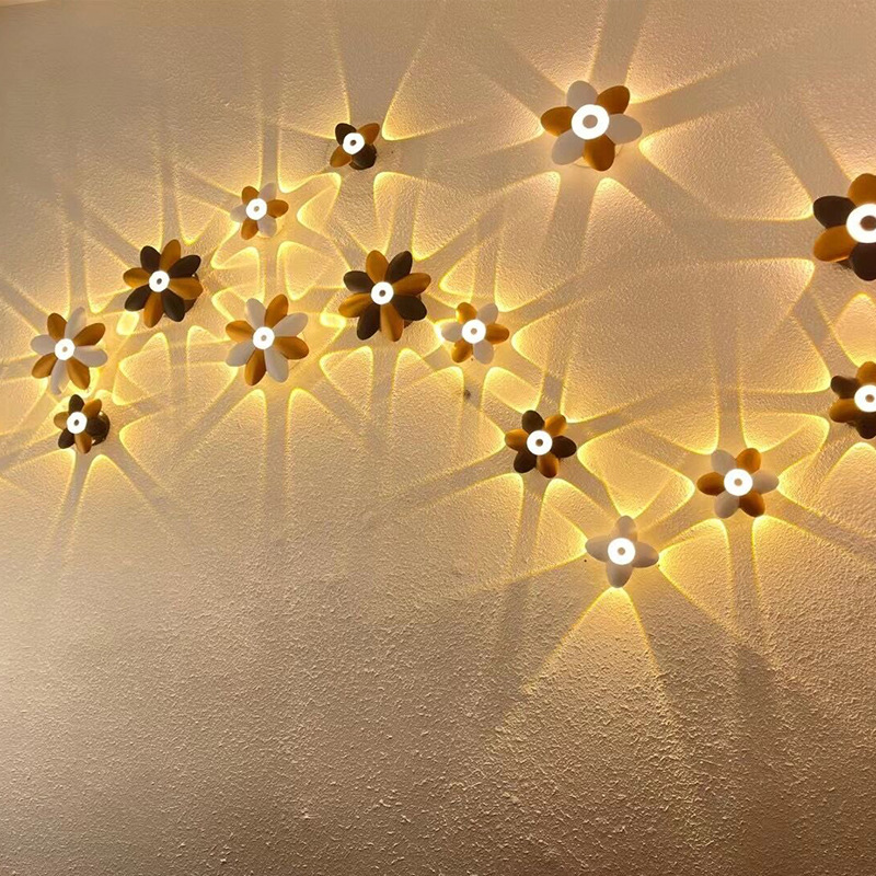 LED Outdoor Wall Light Up Down Luminous Wall Decoration Spotlight Lotus Villa Corridor Balcony Corridor Background Wall Light