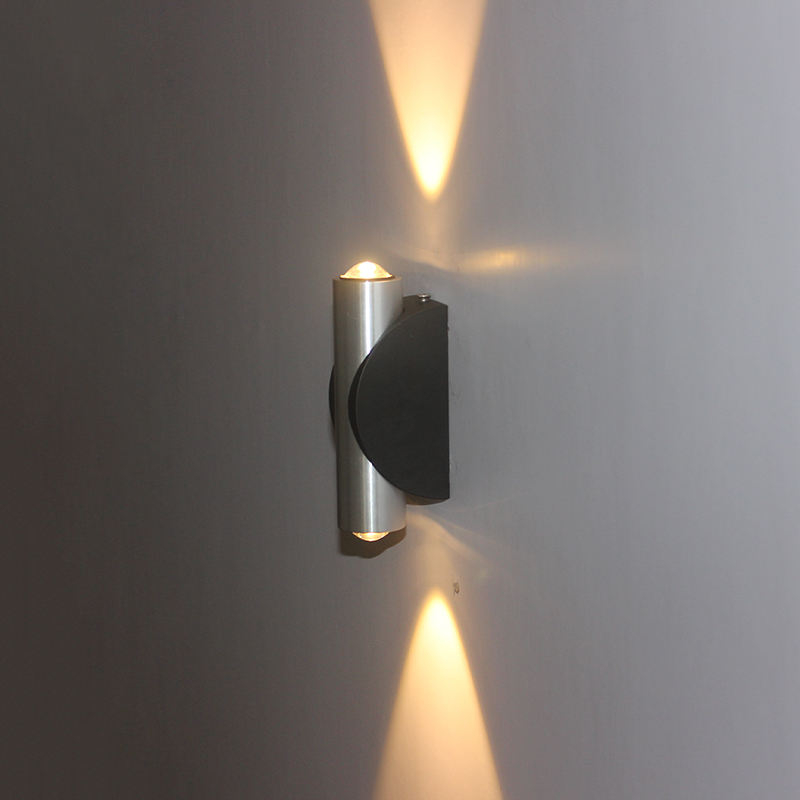 Factory Direct Supplied Short Straight Brushed Black 2W 6W Stairway Lighting Staircase Up And Down LED Sconce