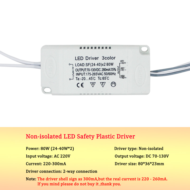 8-120W LED Driver Power Supply Adapter For AC220V Non-Isolating Transformer Ceiling Light Replacement Bulb Chip