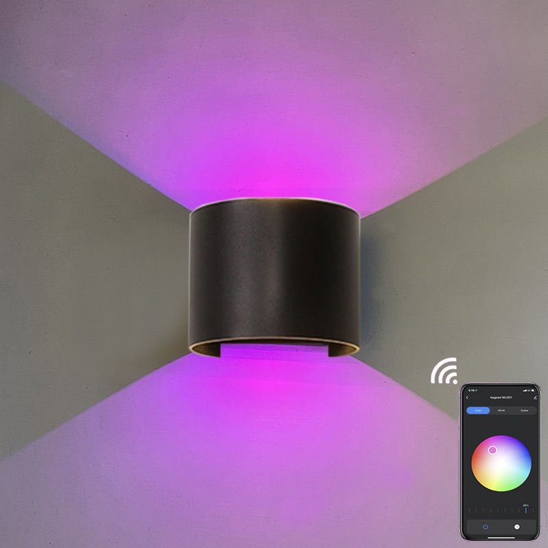 RGBW APP Control Semicircular IP65 waterproof Wall Lamp colorful decorative smart wall lamp