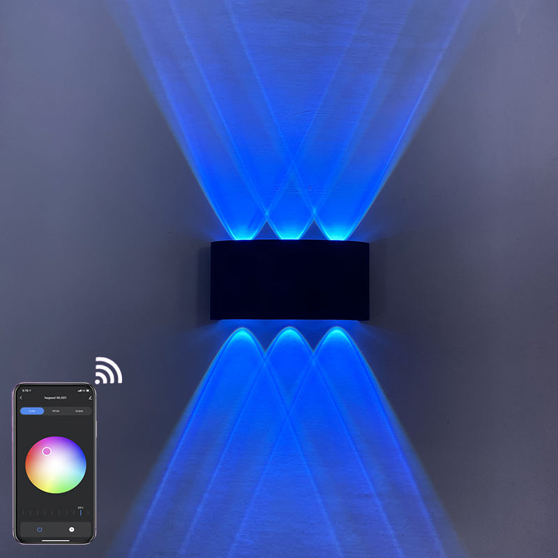 Modern Black White Shell 6/8W APP Lighting Waterproof Wall Light For Garden Decoration With Factory Price Room Lighting