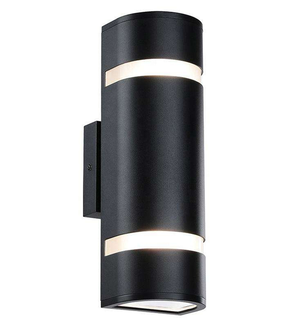 Modern Black Water Proof Wall Mount Light Aluminum Wall Sconce 2 Light Outdoor Wall Light AC85-265 Up And Down Lamp