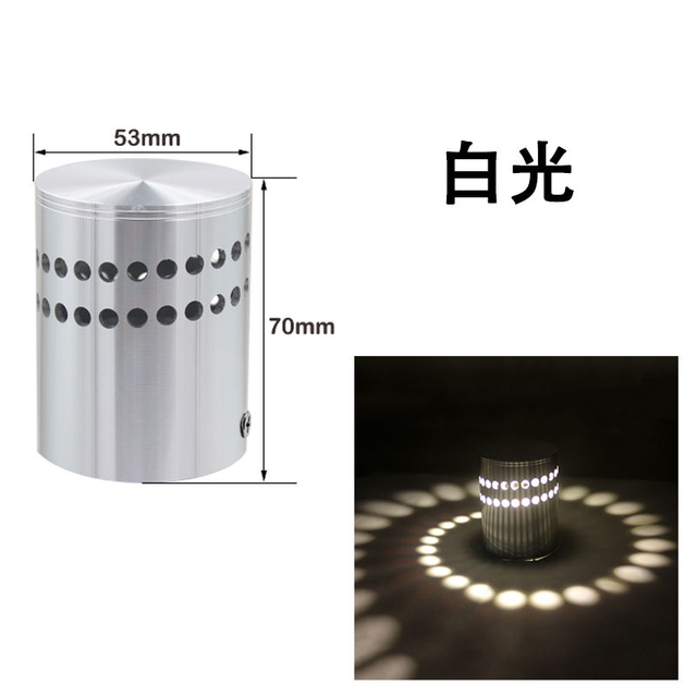 3w Hot Sales Spiral Hole Led Wall Sconce Light Lamp Cold Warm Light
