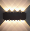 New Black Waterproof 4W 6W 8W Outdoor Wall Sconce Up And Down Lights Wall Mounted Diamond-shaped Wall Lamp