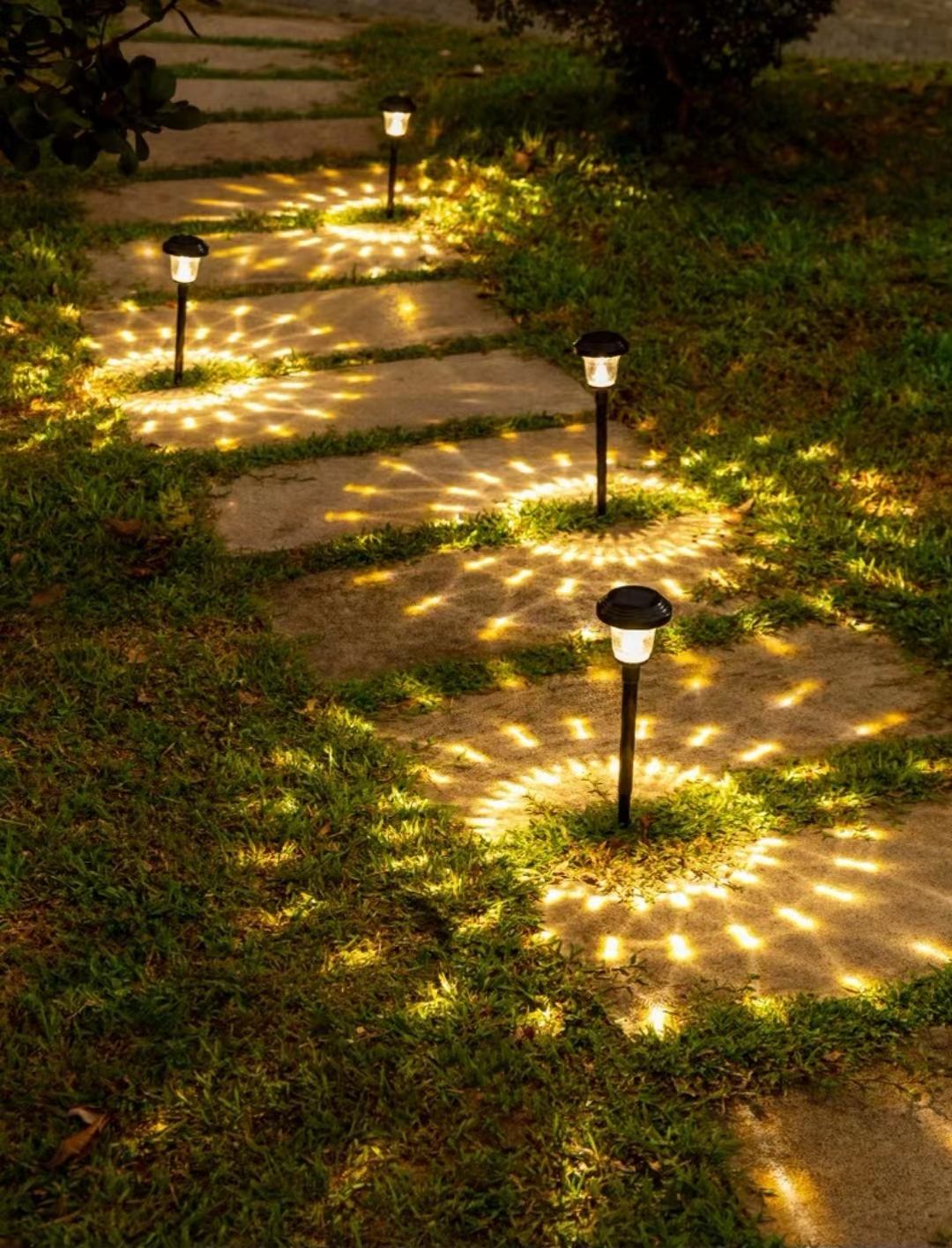 Solar lawn lamp glass light garden landscape decoration inserted path lamp monocrystalline polysilicon 1000MA battery