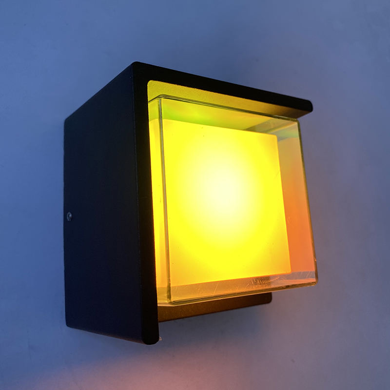 5W Modern LED Cold Light RGB with Controller Up And Down Lighting Cube Sconce Lamp Fixture Mount Indoor Outdoor Lighting