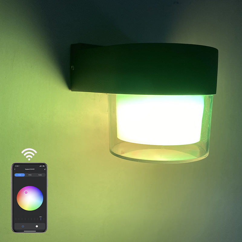 LED Smart Wall Lamps 10W Outdoor Tuya Wifi Cube RGB App Dimmable Sconce Waterproof Garden Alexa Google Home Acrylic Wall Light