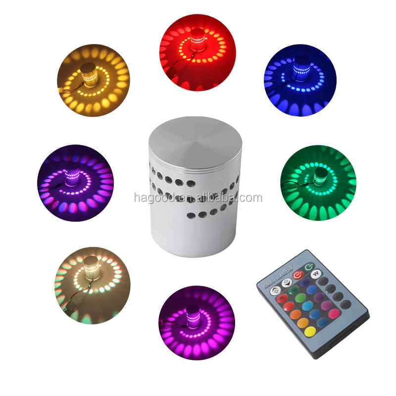 Top Selling 3W AC85~265V Aluminum Wall Mounted Sconce Indoor Decoration Lamp RGB Wall Light with Controller