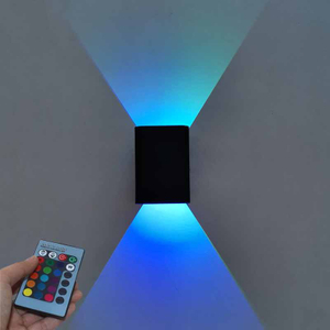 RGB 3W LED Wall Light Effect Wall Lamp with Remote Controller Colorful Wandlamp indoor