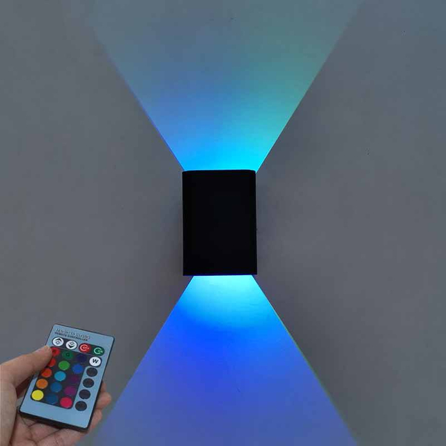 RGB 3W LED Wall Light Effect Wall Lamp with Remote Controller Colorful Wandlamp indoor