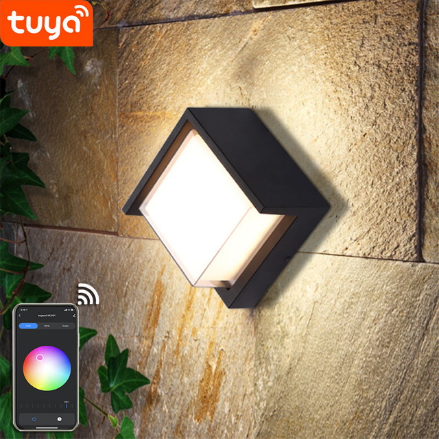 RGB outdoor wall lamp IP65 waterproof wall light for indoor outdoor Garden light Tuya App Control Lighting
