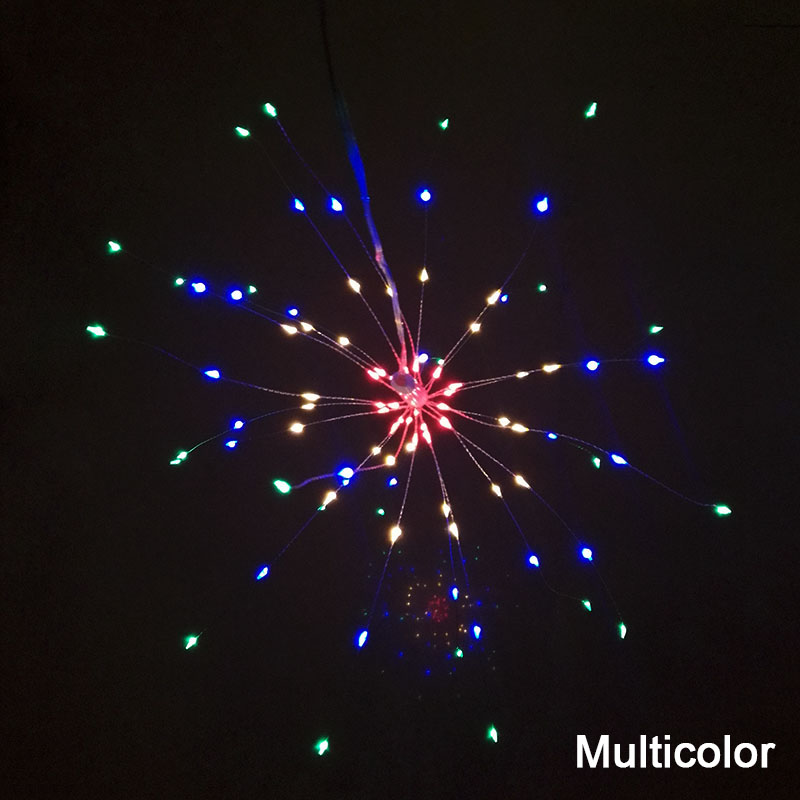 Outdoor fireworks copper wire LED string 100leds waterproof Christmas fairy light hanging decoration lights powered by battery