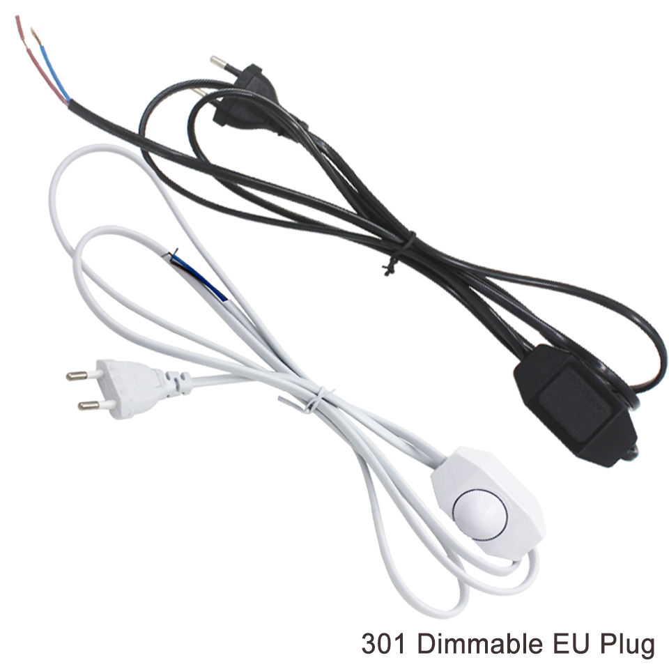 Line Cable 303 /304 /317 /301 Dimmer Power Cord /Double Button Switch EU Plug Wire For LED Bulb/Desk Light Luminary USA