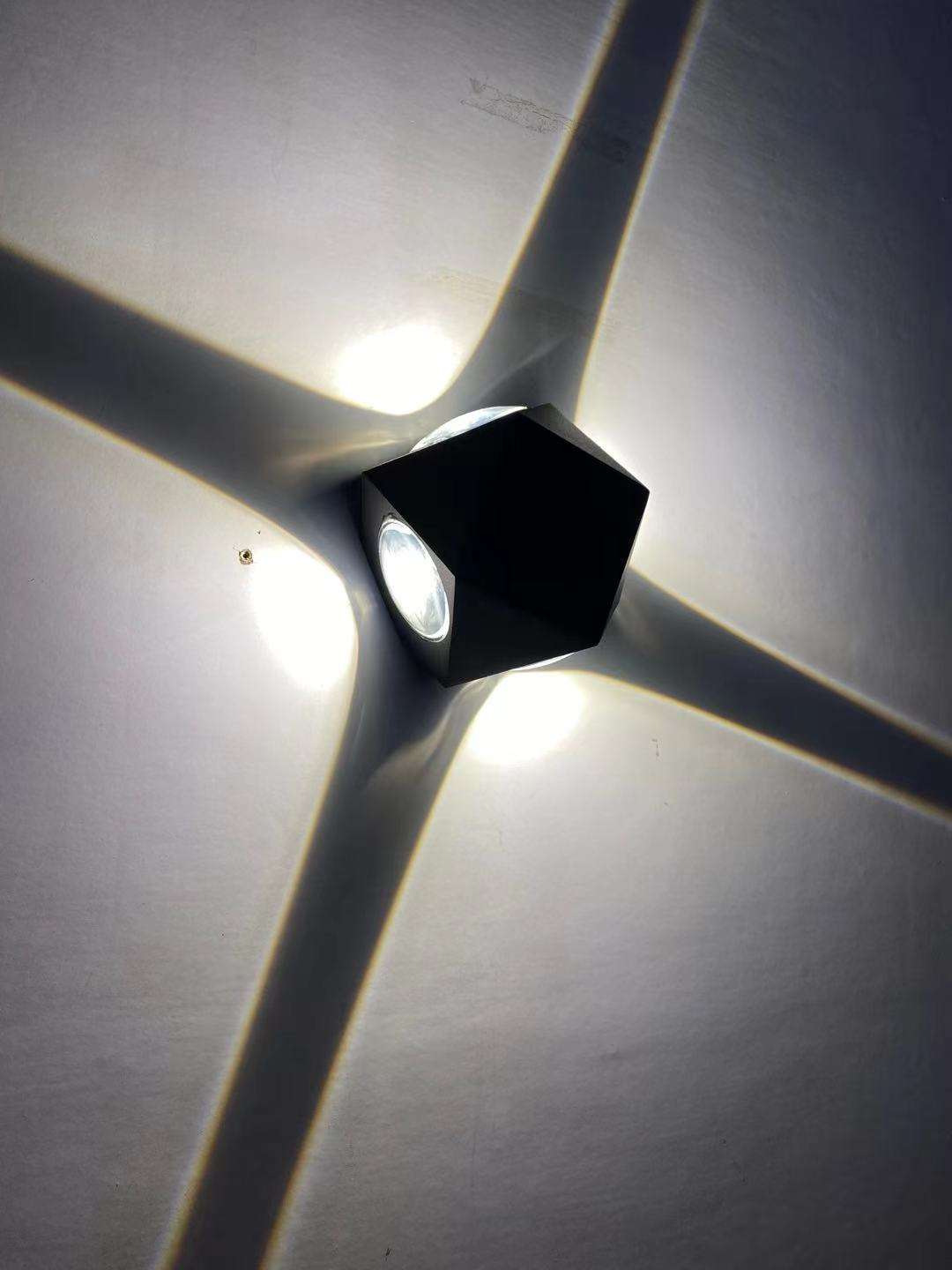 Waterproof Wall Light Black Shell Diamond-shaped 12W