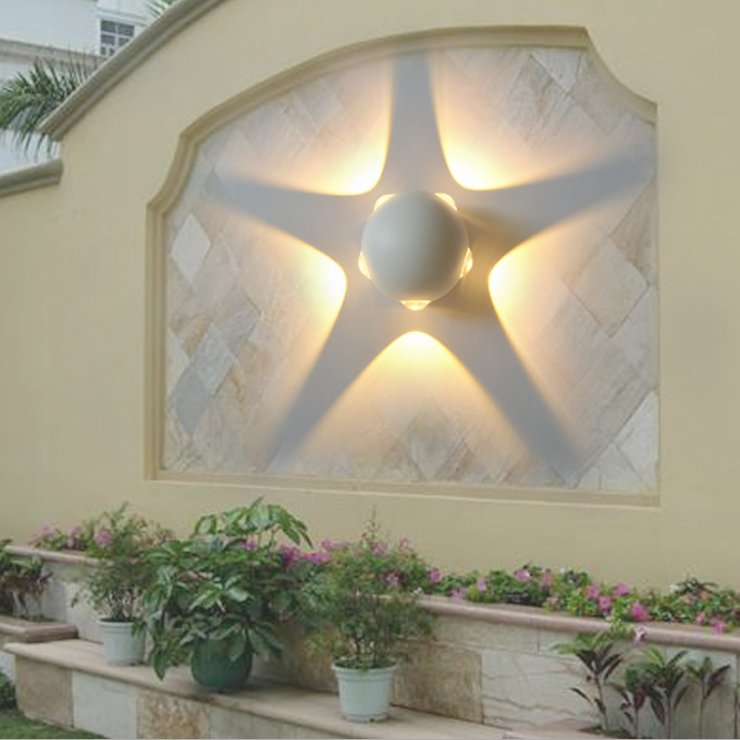 10W creative round LED outdoor wall lamp corridor five-sided luminous wall lamp10W Creative Round LED Outdoor Wall Lamp Corridor Five-sided Luminous Wall Lamp
