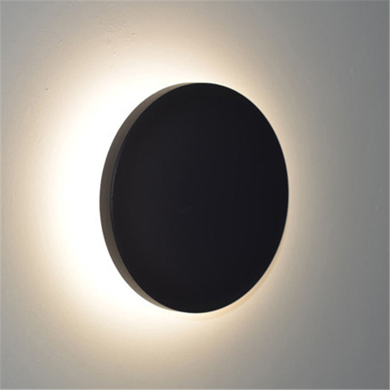Round Square Outdoor Black Design 10W Led Wall Lamp for Garden Yard Decoration