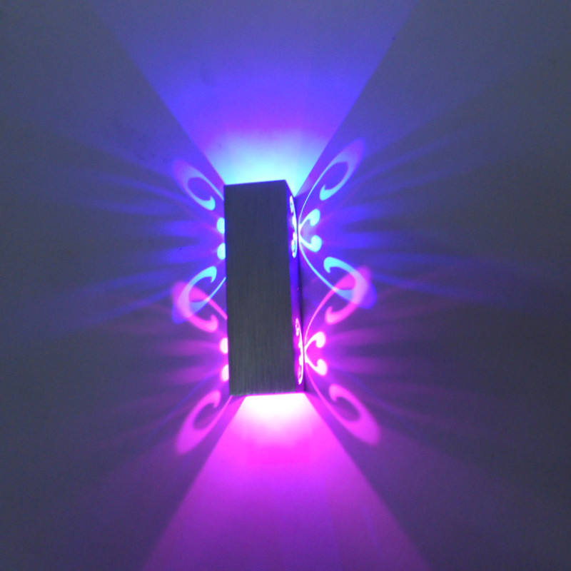High quality aluminum lamp 6W wall light for indoor 2W butterfly
