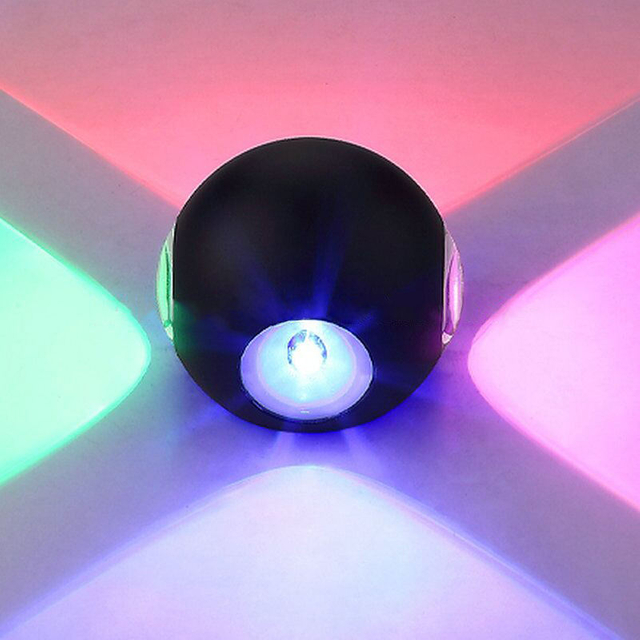 LED Wall Lamp High Quality Black Four-sided 12W Round Waterproof Wall Lamp Outdoor for Garden Decorative Colorful Up And Down