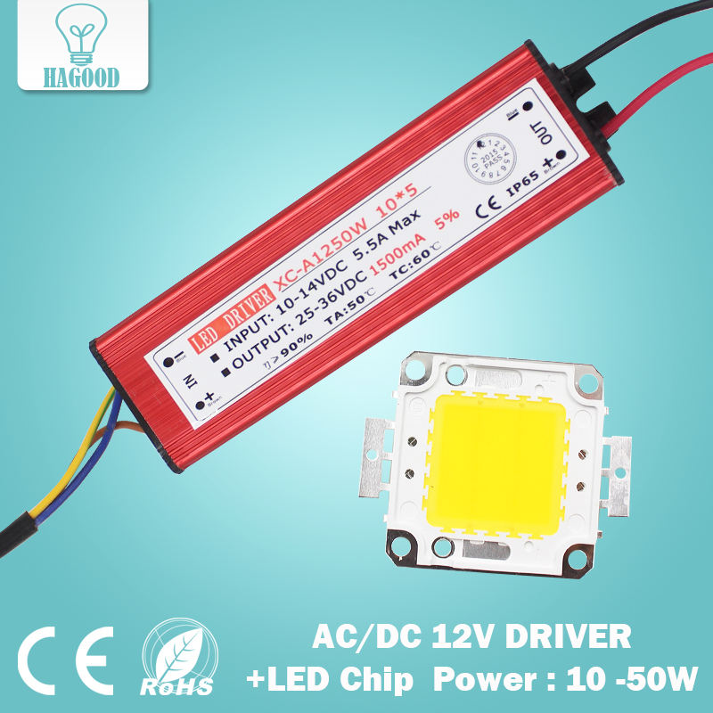 10W 20W 30W 50W High Power LED flood Light COB chip + AC / DC 12V input LED floodlight power supply Led driver