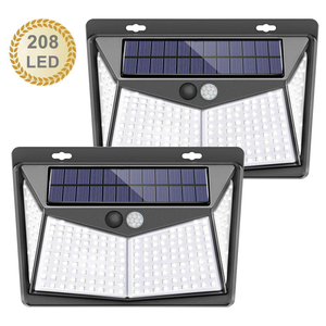 Solar Outdoor Lamp With Motion Sensor Solar Wall Lamp 208 LED Waterproof Garden Lighting With Sensor For Outdoor