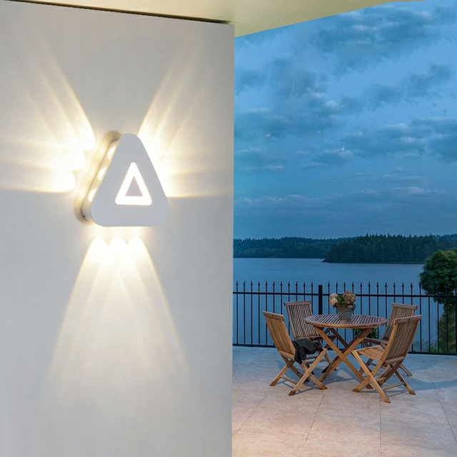 Modern Minimalist Triangle Shape LED Wall Lamps Nordic Style Outdoor Wall Lamps Living Room 12W AC85-265V Simple Fancy Lighting