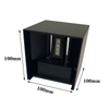 Outdoor Waterproof Ip65 Square Black White 20w Modern Led Wall Lamps for Garden