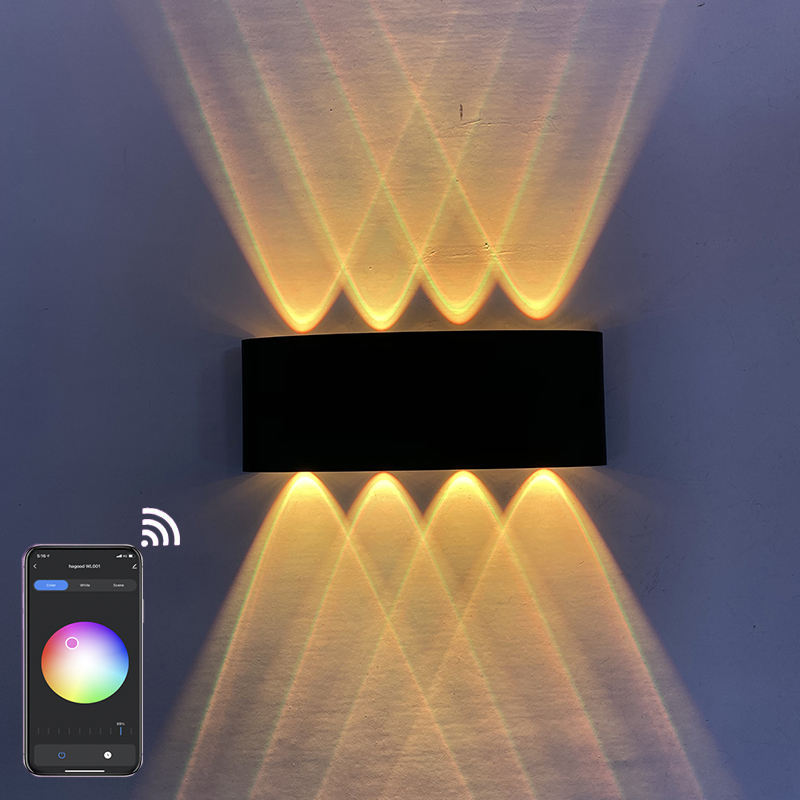 Smart home WiFi APP Controlled 85-265V RGBW IP65 aluminum waterproof led garden lamp smart led outdoor up and down wall light