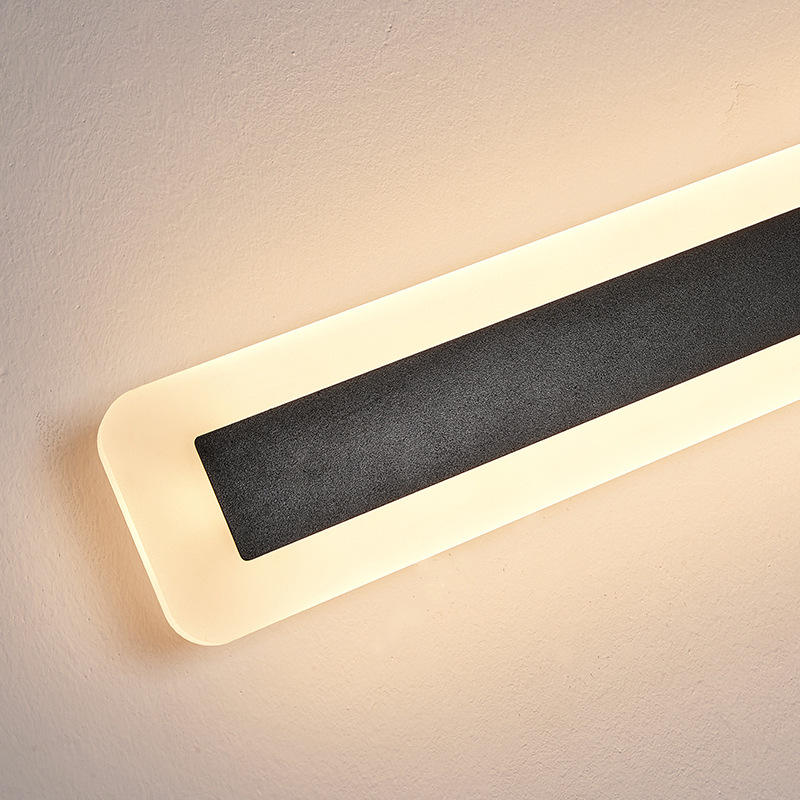 Modern Simple Long Strip Indoor Aluminum Wall Lamp Waterproof Outdoor Wall Lamp Housing 360 degree garden wall light