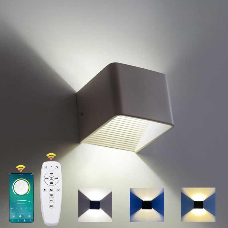 2.4G Adjustable light wall lamp cube wall lamp European style wall lamp Ceramic Cube Wall Lamp with Controller 20W Indoor Wall Lamp Corridor Aisle Lamp Good Quality And Low Price