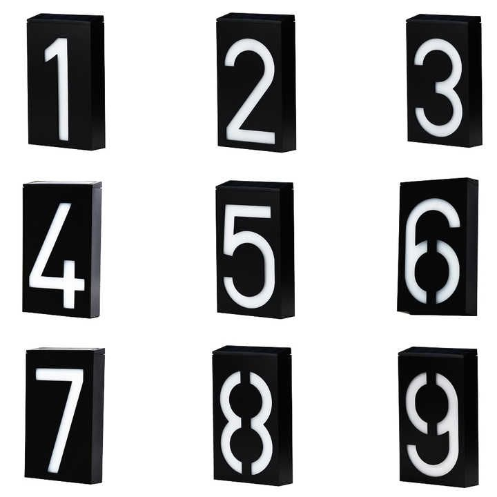 Digital Solar Lamp Digital Lamp House Number Light LED House Number Address Digital Wall Mounted Porch Lamp, with Battery Porch Lamp E