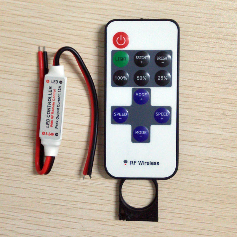 RF Wireless Remote LED Controller 12A 5V-24V LED RF Wireless Mini Remote Dimmer Controller for LED strip with Free Shipping