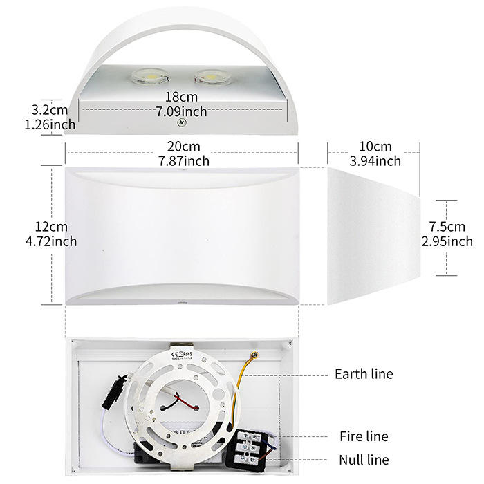 10W Up And Down Wall Lamps Gold Silver LED Aluminium Wall Light LED Wall Lamp For Bedroom Living Room Corridor Aside Lighting