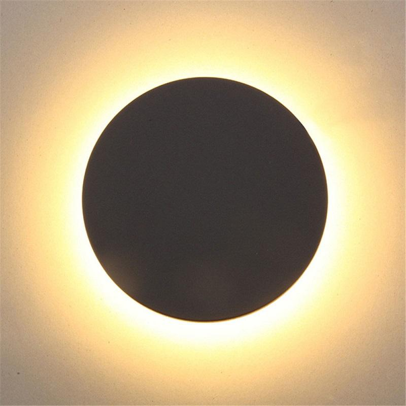 12W AC85-265V LED Wall Lamp Circular Round Moon Wall Sconces Lighting Fixtures For Living Room Bedroom Study Room Stair