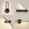 Modern LED Wall Lamps 330 Rotatable Bedroom Bedside 6W AC85V-265V Wall Sconce Black Lamp Aisle Indoor Decoration Lighting