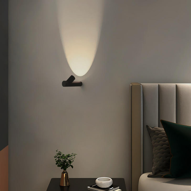 Hot Sale Aluminum 9W White Bedroom Hotel Modern Wall Mounted Reading Light LED Wall Lamp Sconces Corner Wall Lamp Outdoor