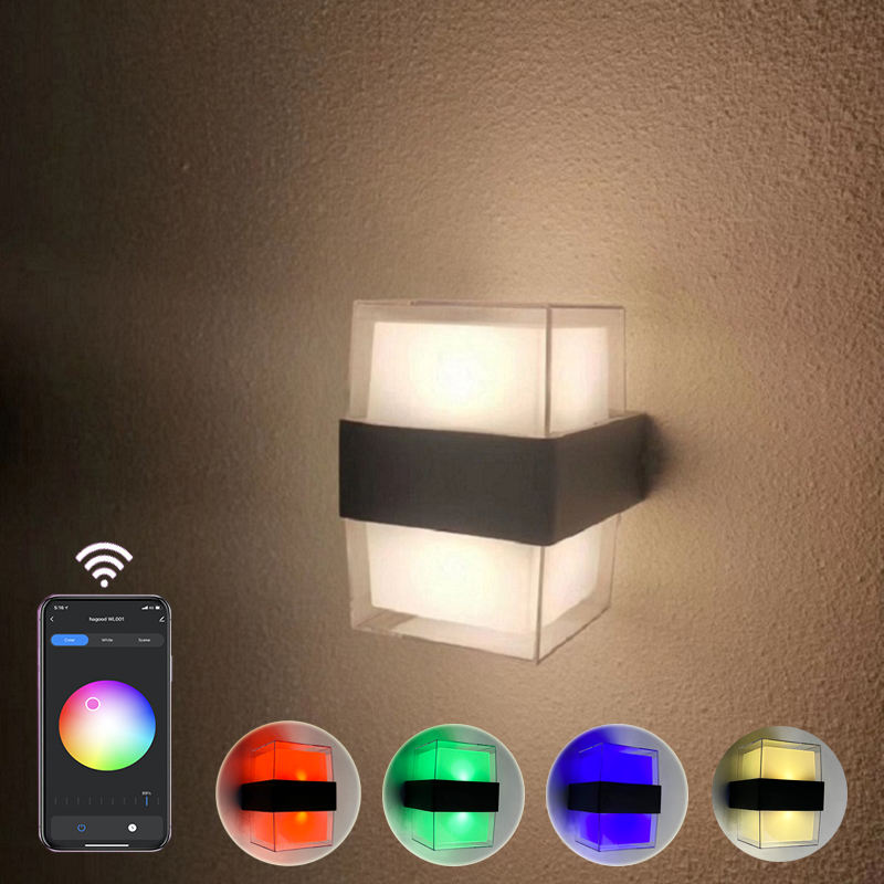 Tuya Smart App Control Waterproof IP 65 LED Wandlamp colorful waterproof outdoor wall lamp modern light outdoor goods