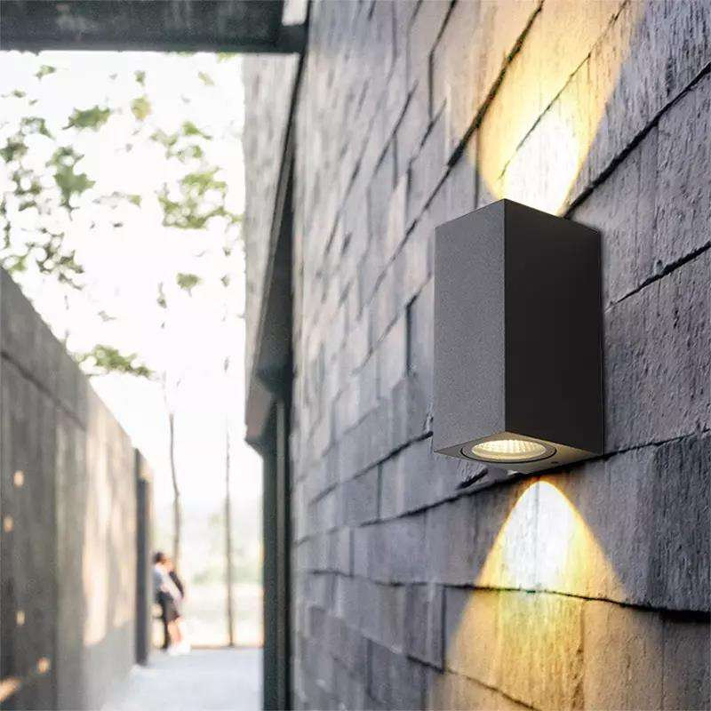 12W Square Double Head Waterproof Wall Lamp Unique Night Lamp IP65 Waterproof Wall Lamp for Garden Yard Decoration