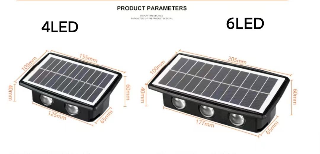 4W 6W Solar Led Light Outdoor Waterproof Solar Hight Lights Wall sconce Smart wall lamp solar wall Outdoor lamp