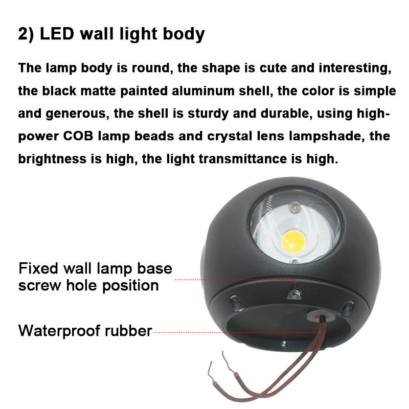 4W Small NEW Arrival Ball Lights Outdoor Down Light Multi-color Lights External Wall Lamps Luminaire LED Wandlamp LED Wall Lamps