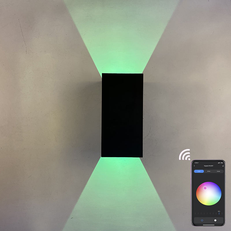 New RGB APP Control Smart light Cube waterproof LED wall lamp ip65 Wall Light square Porch Garden Up and Down