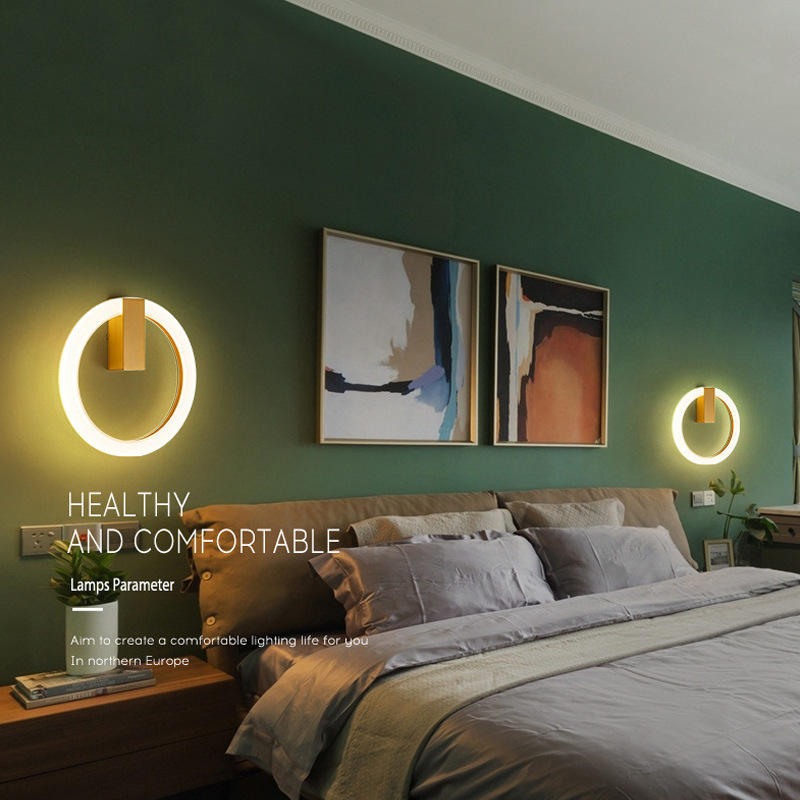 Modern LED Wall Lamp Acrylic 85-265V Simple Bedroom Sconce Living Room Bedside Stair Home Decor Indoor Wall Lights Cottage