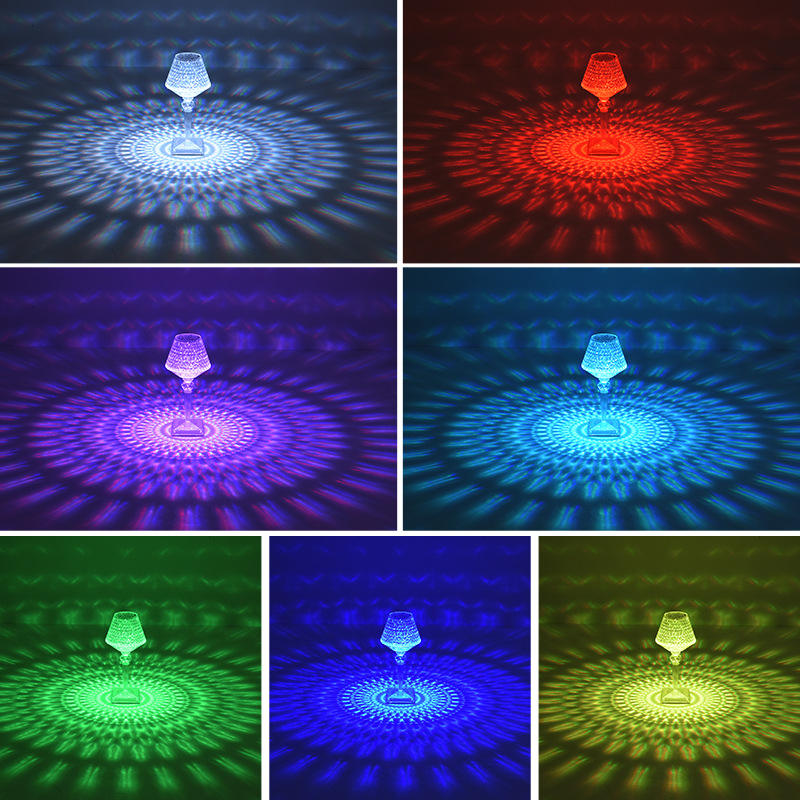 Modern Acrylic Crystal Table Lamp LED Rose Lamp Restaurant Bar Atmosphere Light Indoor Lighting 