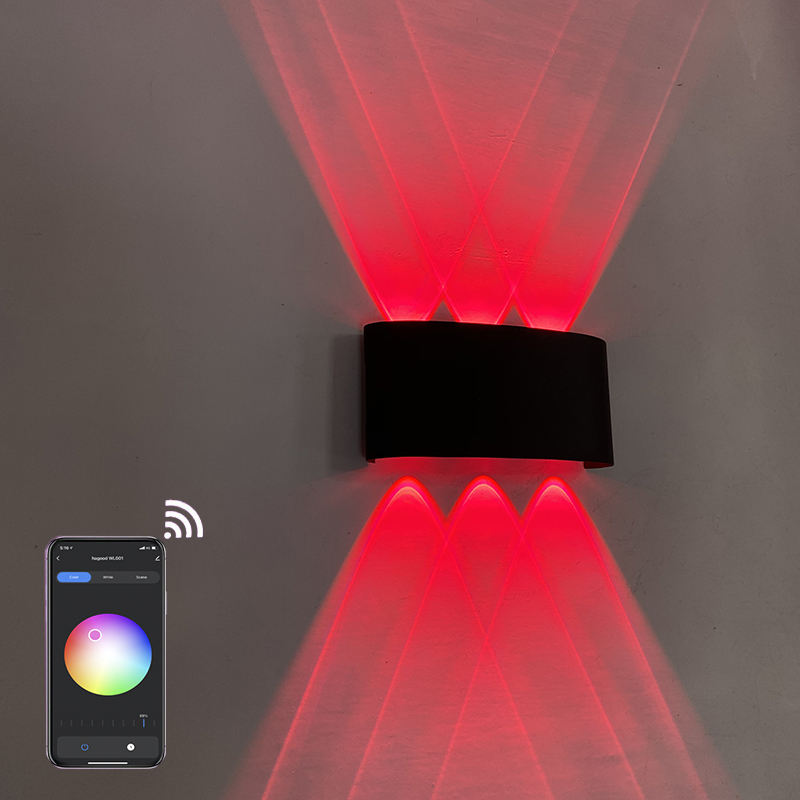 APP Remote Control 6W 8W LED Up down wall lamp RGB bedroom bedside decoration wandlamp AC85-265V industrial project lighting