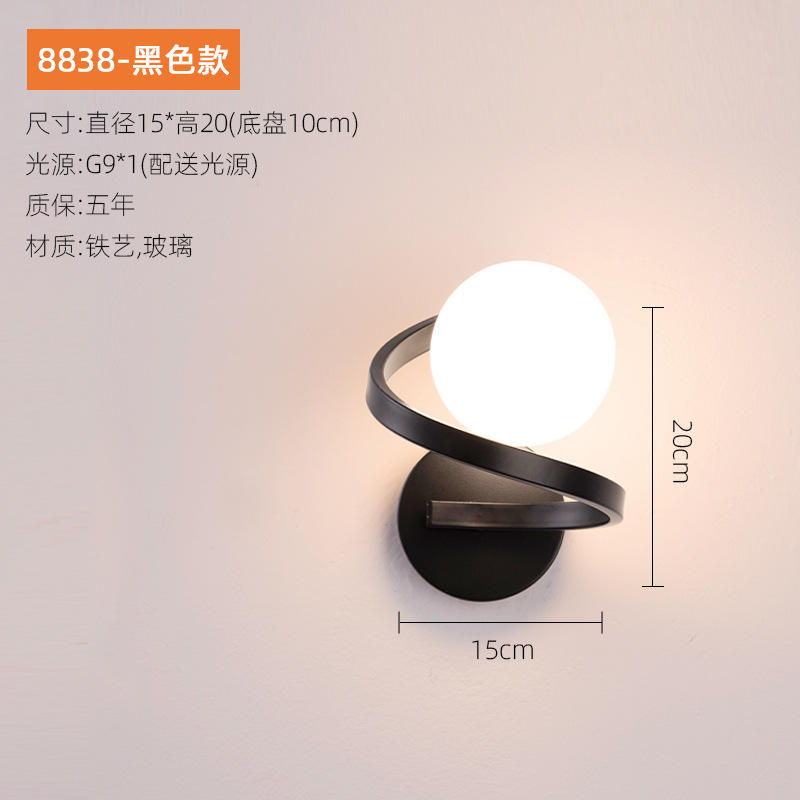 Classic Lampen Crystal Bedroom Bedside Mount Interior Light Indoor Decorative Gold Black Metal Modern Led Glass Wall Sconce