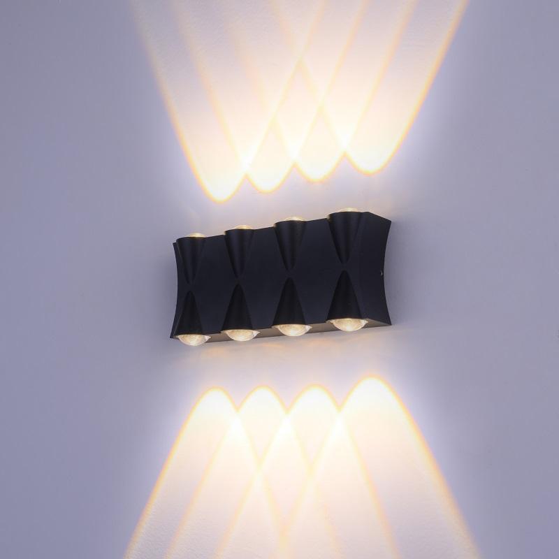 8W LED Wall Light Waterproof IP65 Aluminum Garden Wall Lamp Strong Light Gold Black White Light Indoor Outdoor