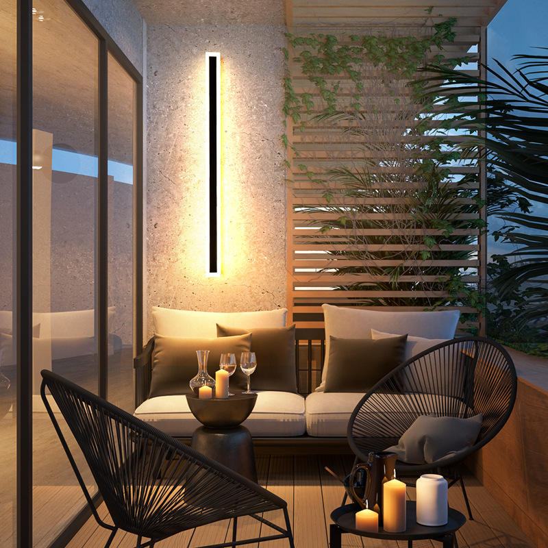 LED Aluminum Modern Garden Rectangular waterproof wall lamp
