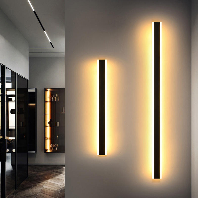 LED Aluminum Modern Garden Rectangular waterproof wall lamp