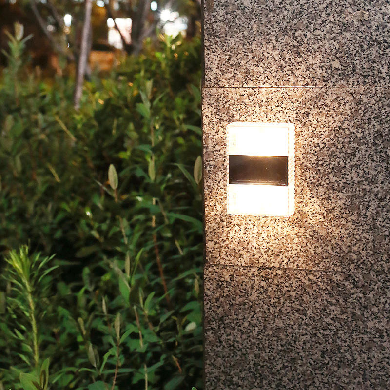 6LED Solar Transparent Wall Lamp Night Light Outdoor IP65 Waterproof Light for Home Decoration Courtyard Light
