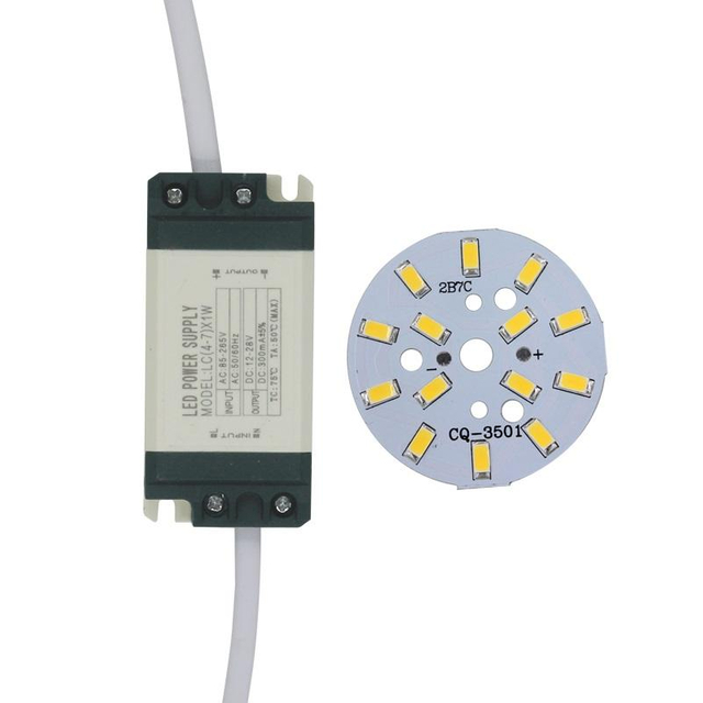 7W SMD5730 Light-emitting diode chip+plastic shell LED driver power supply for LED ceiling light