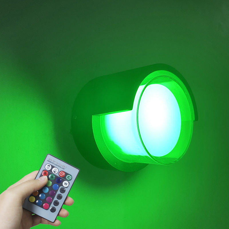 Waterproof Acrylic Art Deco Wall Led Light Outdoor Lighting Wall Sconce RGB Led Wall Lights with Remote Control Wandlamp